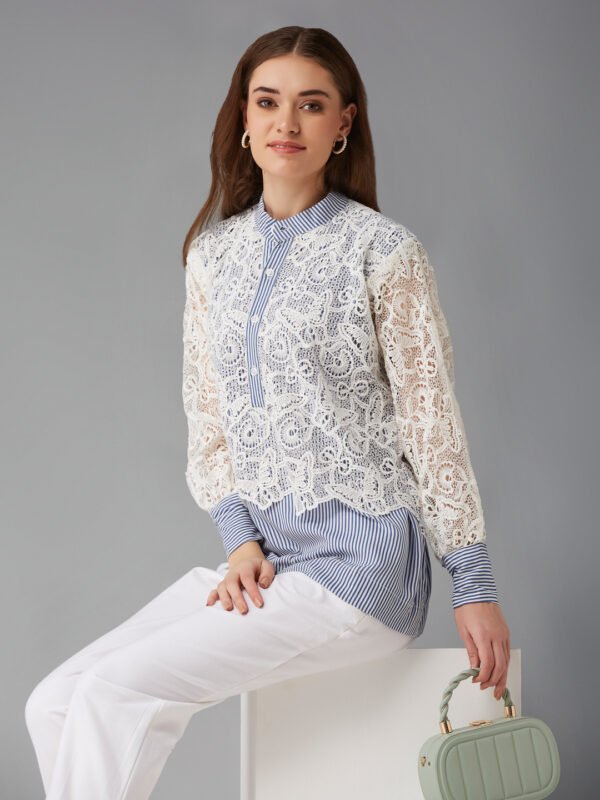 Crochet striped shirt